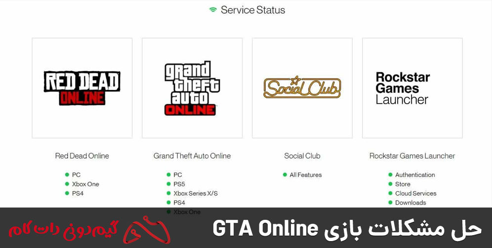 وضعیت سرورهای راکستار گیمز