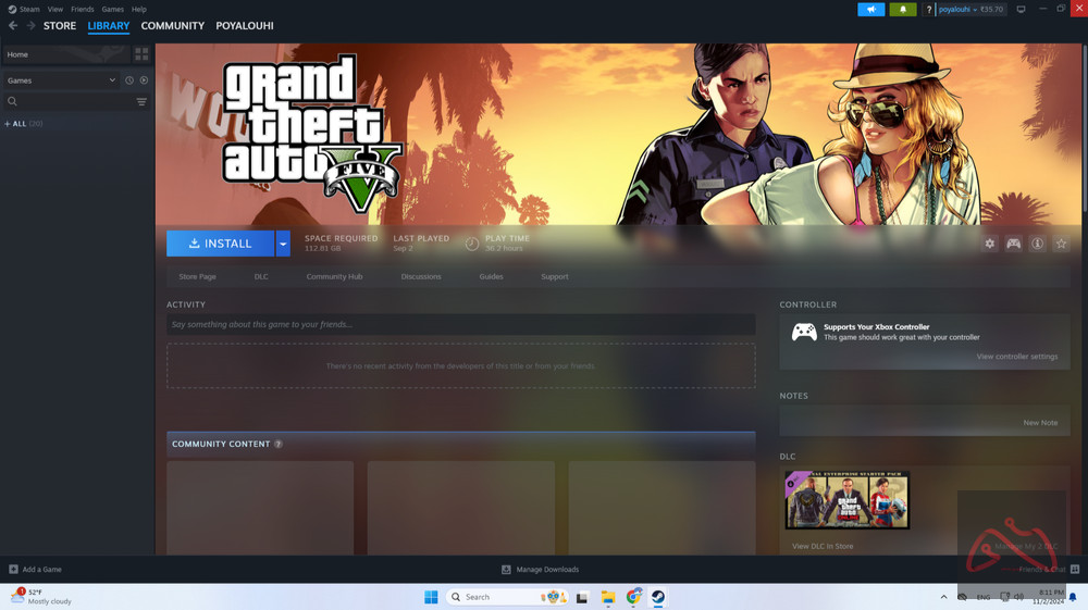 اکانت استیم دارای بازی های GTA V و Call of Duty Cold War