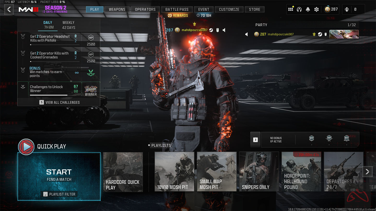 اکانت استیم بازی Call of Duty Modern Warfare 3