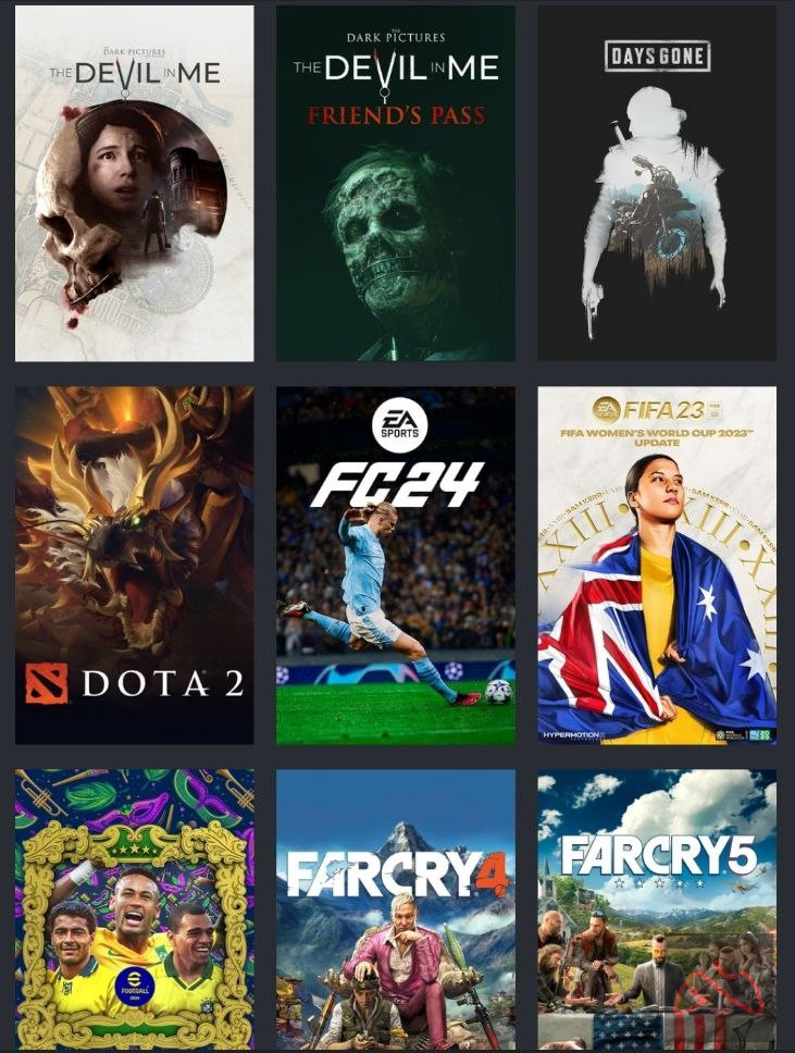 اکانت استیم پر از بازی