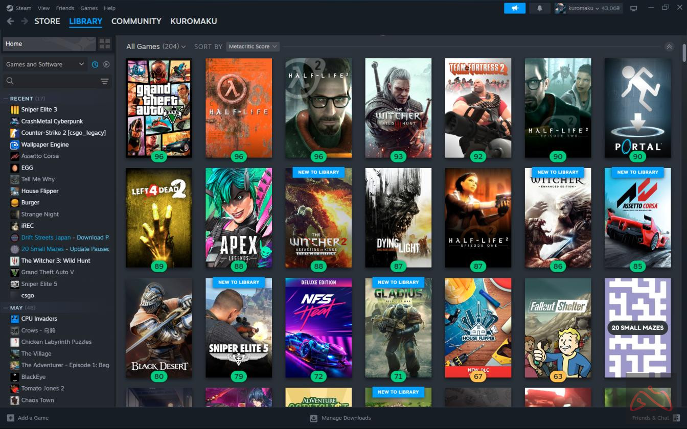 اکانت استیم با کلی بازی
