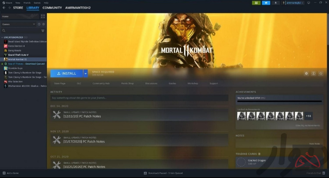 اکانت استیم با 6 بازی پرمیوم