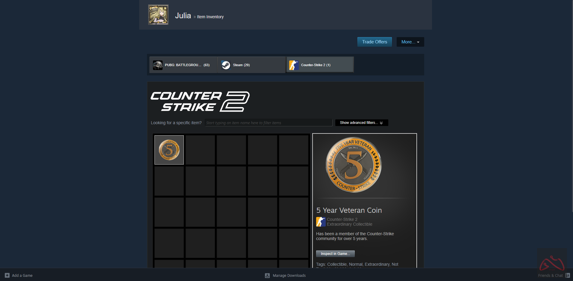 اکانت 13 سال استیم کانتر استرایک 2 مناسب پرایم کردن