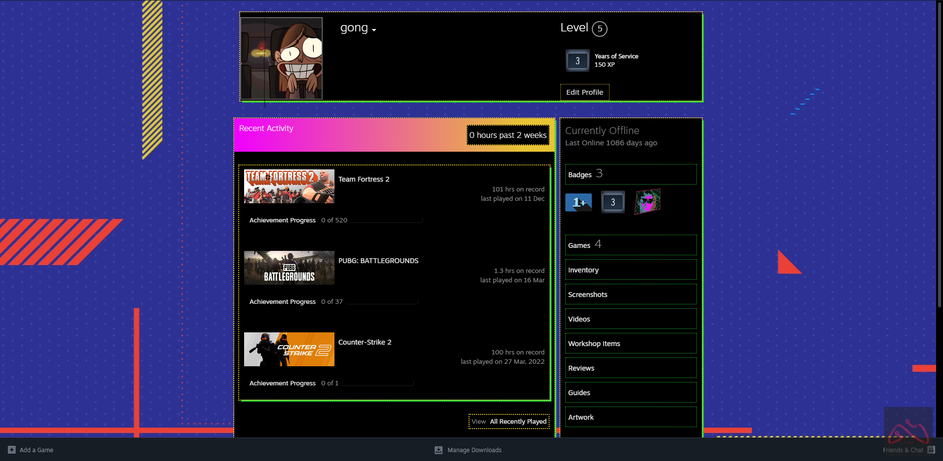 اکانت های 3 ساله استیم اد فرندباز مناسب پرایم کردن  CS2