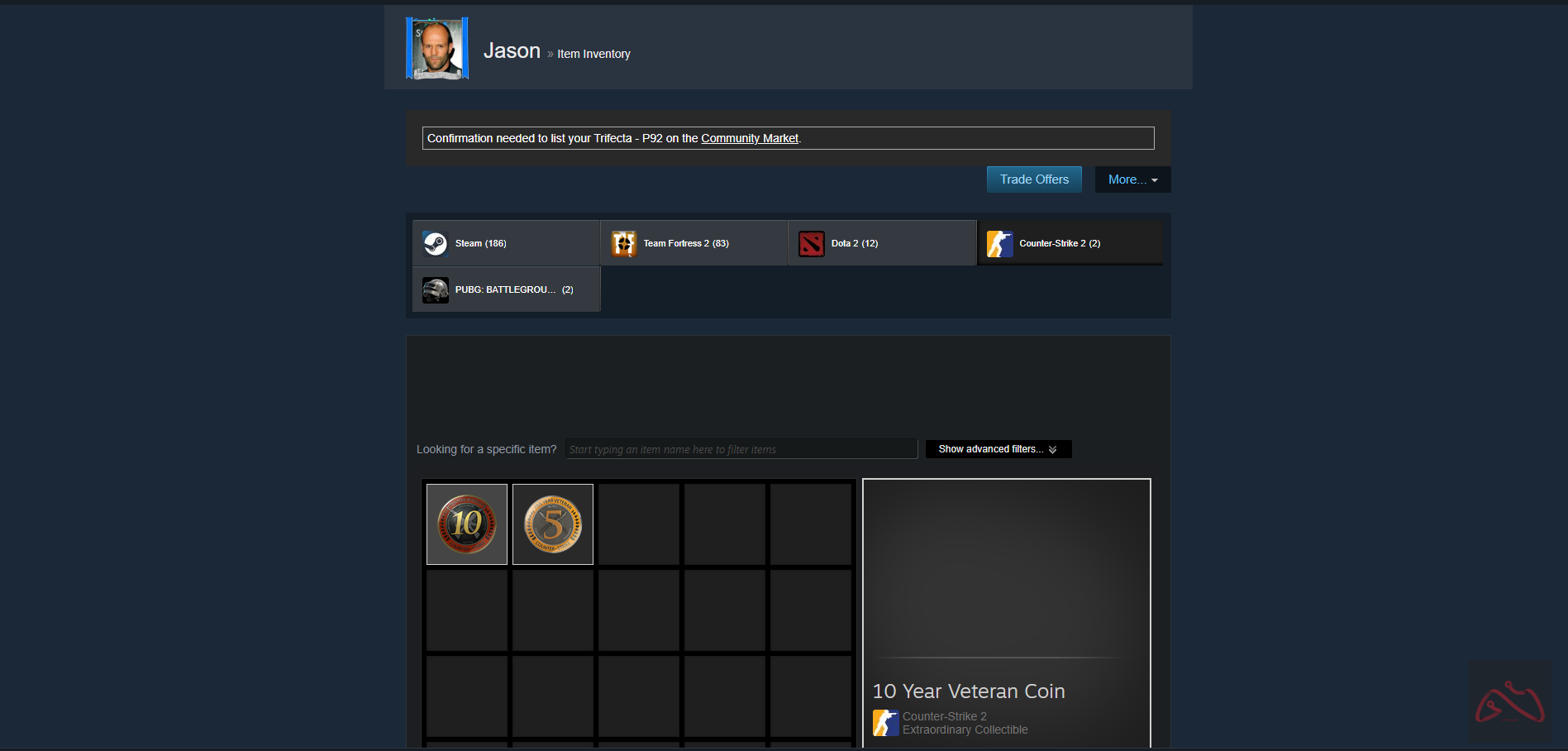 اکانت پابجی پلاس و کانتر استرایک 2 (بدون پرایم)