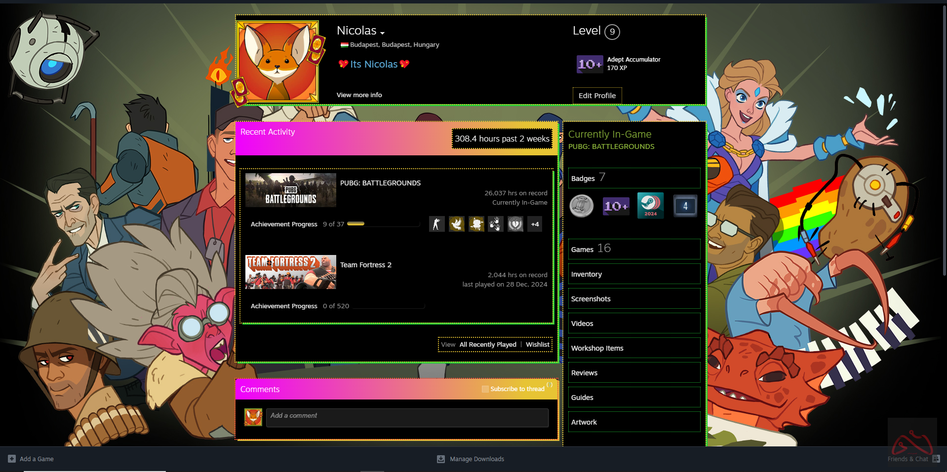 اکانت پابجی پلاس دارای 5 گان لول آپی تحت استیم
