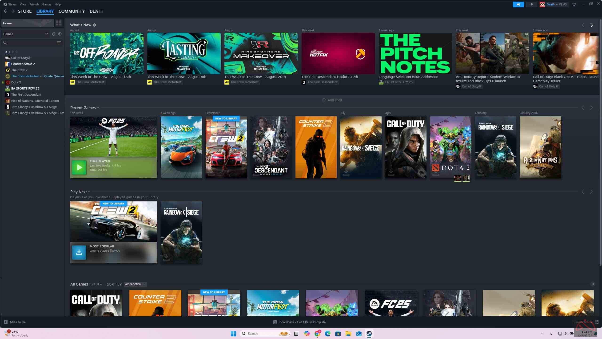 اکانت استیم FC25 و The crew 2 و...