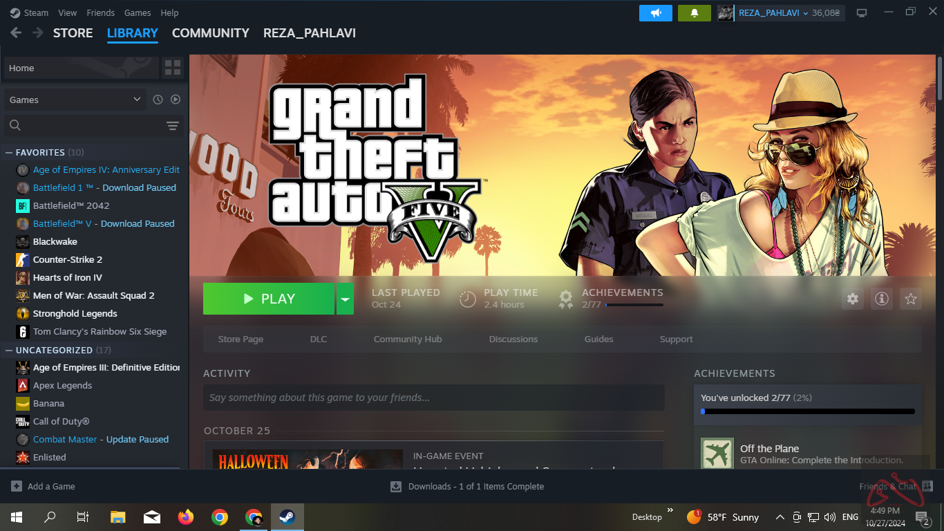 فروش اکانت استیم! 27 تا بازی! فوق ارزان!