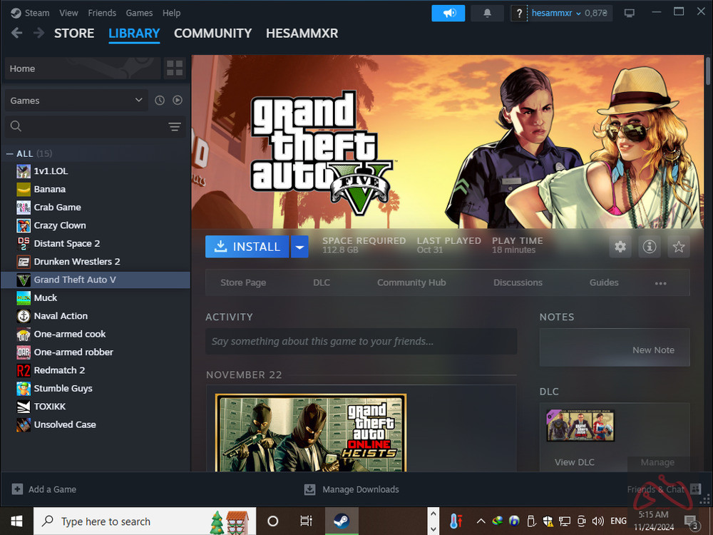 اکانت استیم GTA V ریجن اوکراین