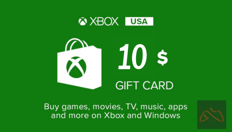 گیفت کارت ۱۰ دلاری ایکس باکس آمریکا
