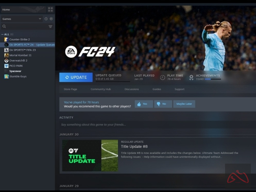 اکانت استیم FC 24، فیفا 23 و مورتال 11