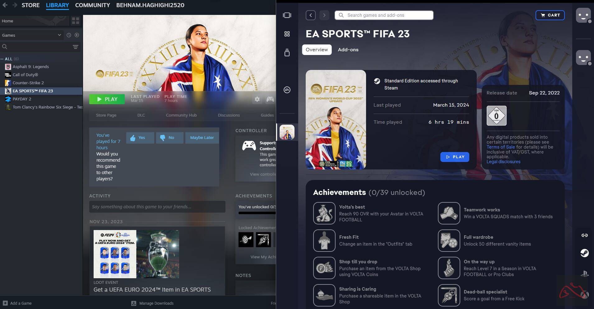 فروش اکانت Fifa 23 استیم کامپیوتر