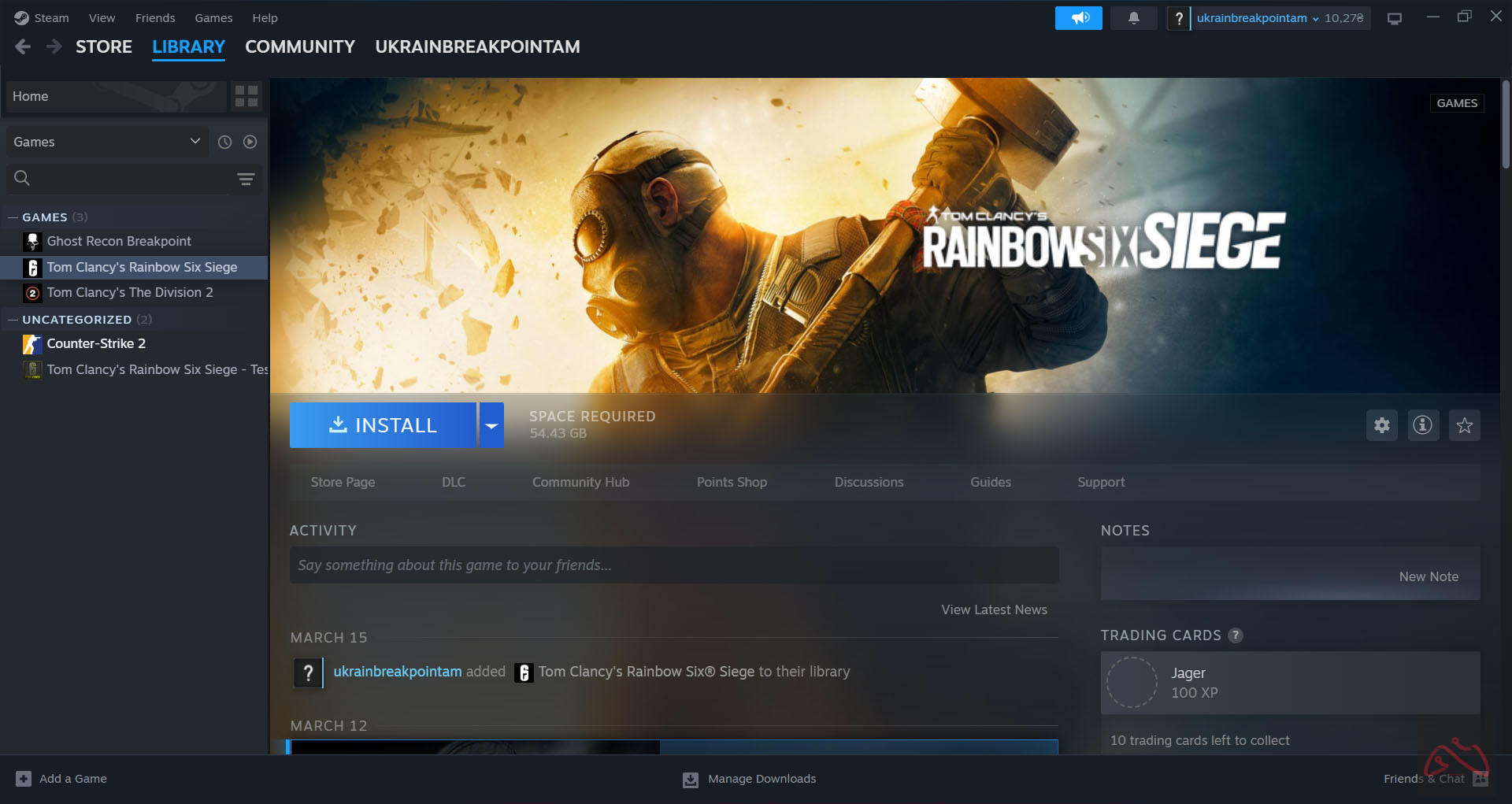 اکانت استیم رینبو، گوست ریکون بریک پوینت و دویژن2