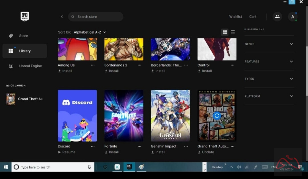 اکانت اپیک گیمز GTA V + بازی‌های دیگر