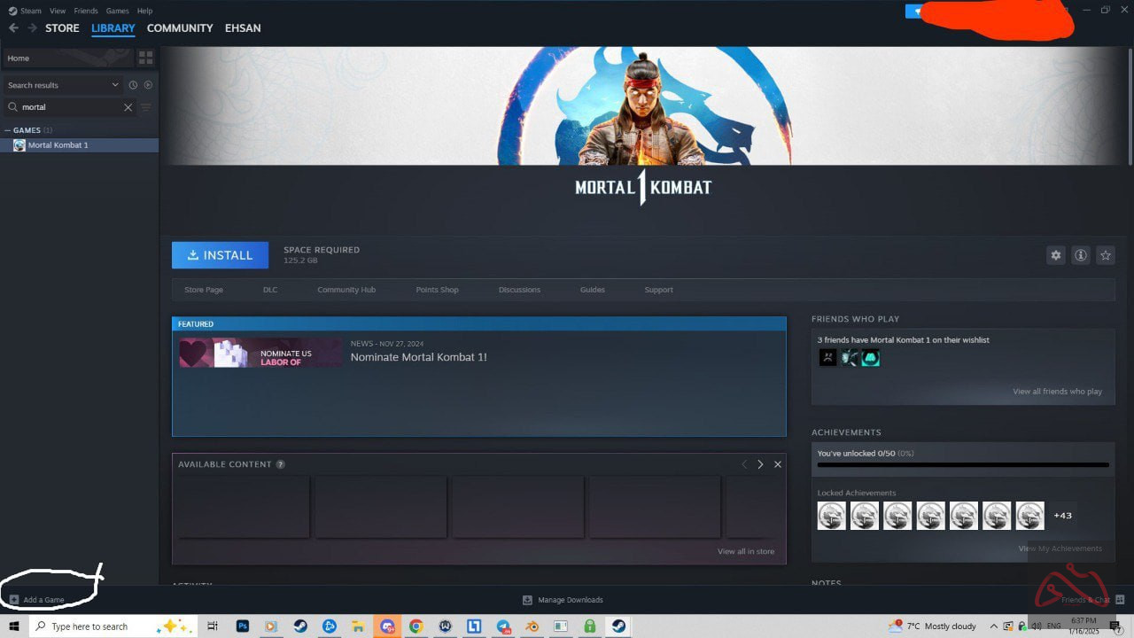 اکانت استیم مورتال کمبت 2024