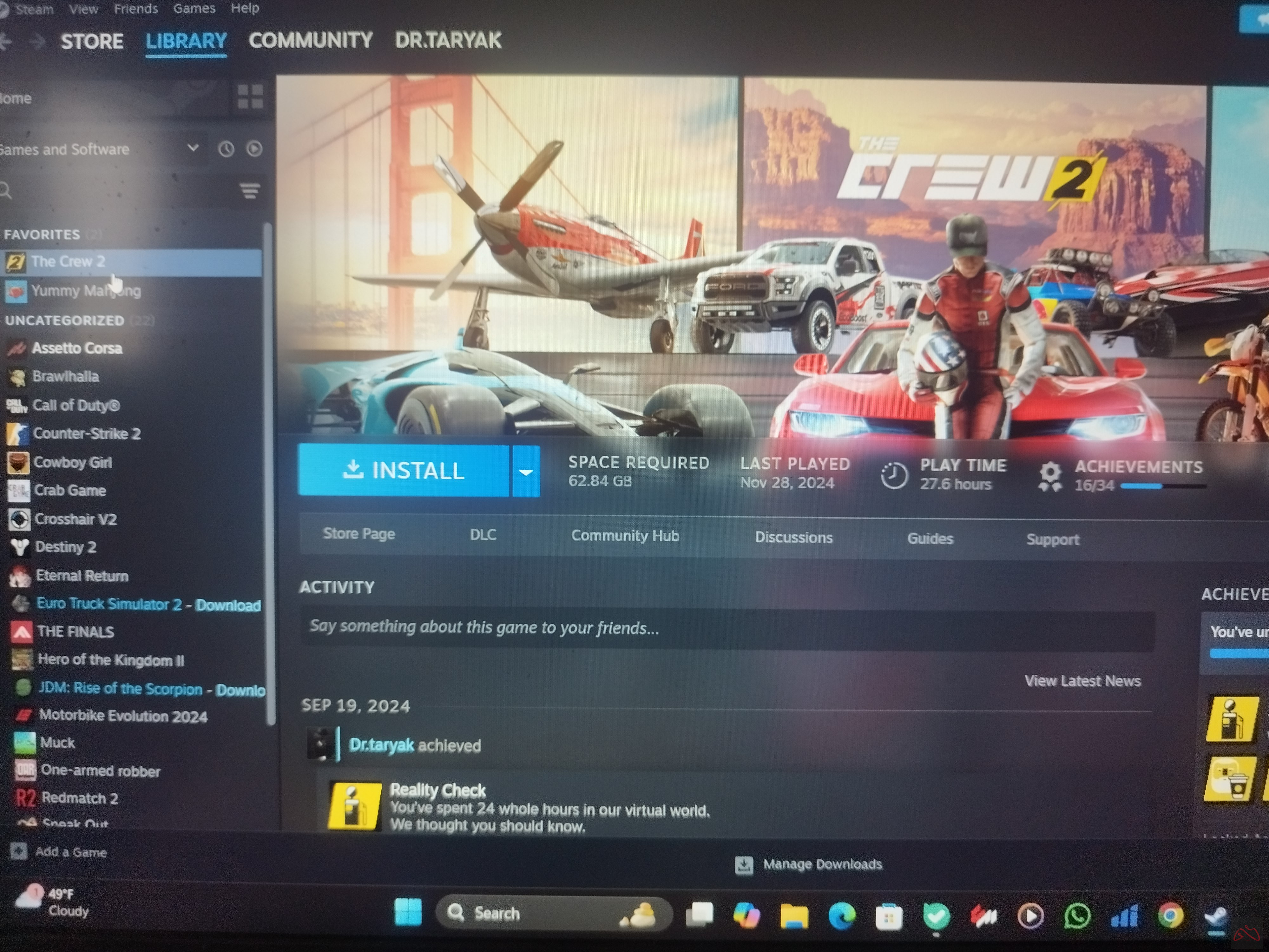 اکانت استیم the crew2و رینبو