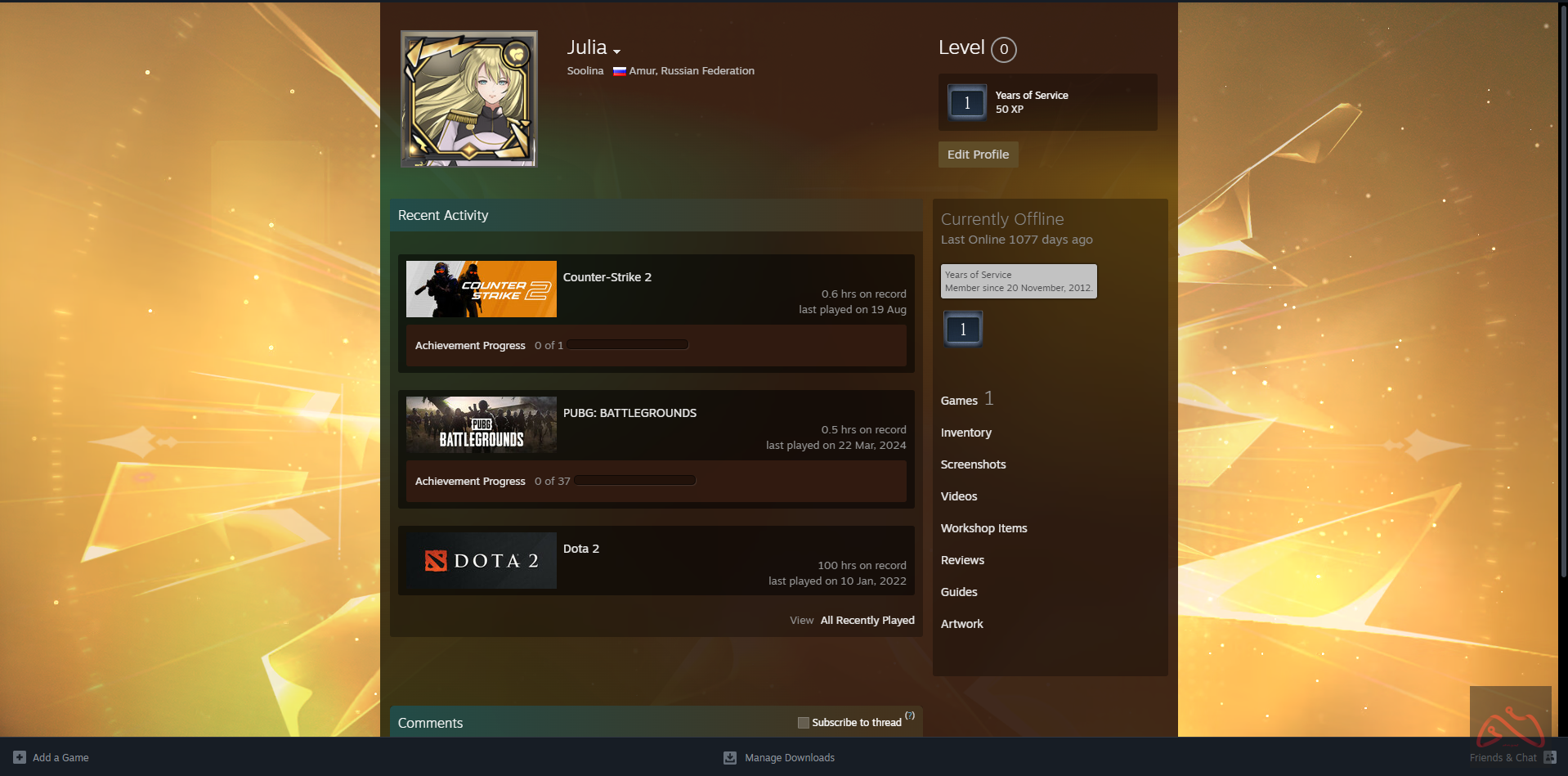اکانت 13 سال استیم کانتر استرایک 2 مناسب پرایم کردن