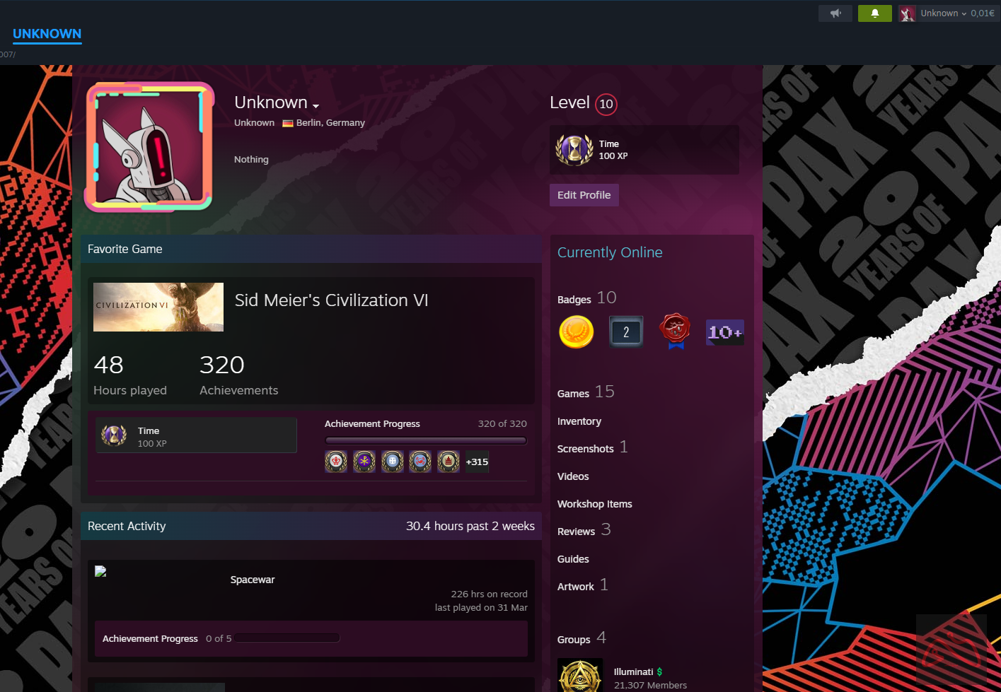 اکانت استیم با ریجن آلمان