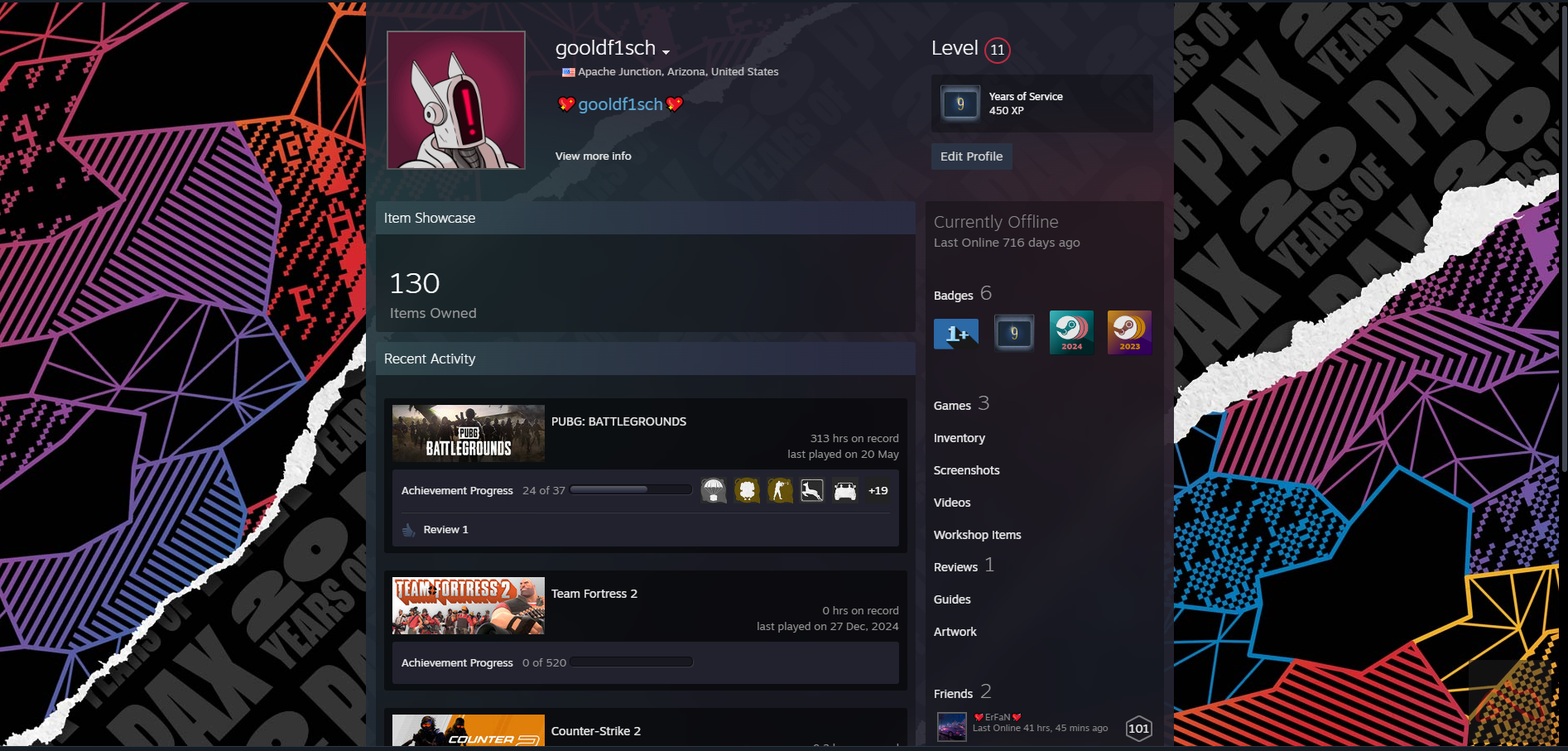 اکانت پابجی تحت استیم (97915213)