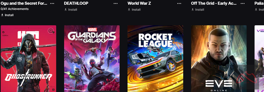 اکانت اپیک گیم دارای بازی