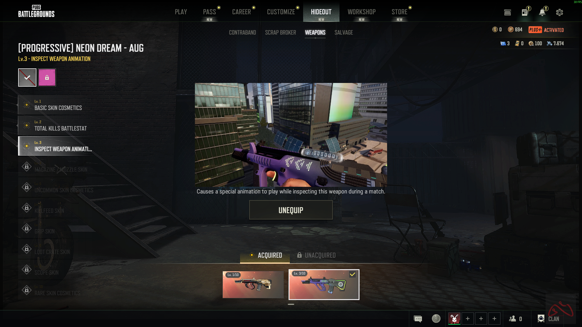 اکانت استیم 15 سال پابجی پلاس دارای دو گان AUG