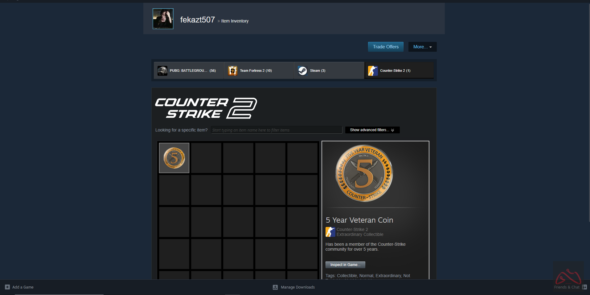 اکانت 7 سال استیم کانتر استرایک 2 مناسب پرایم کردن