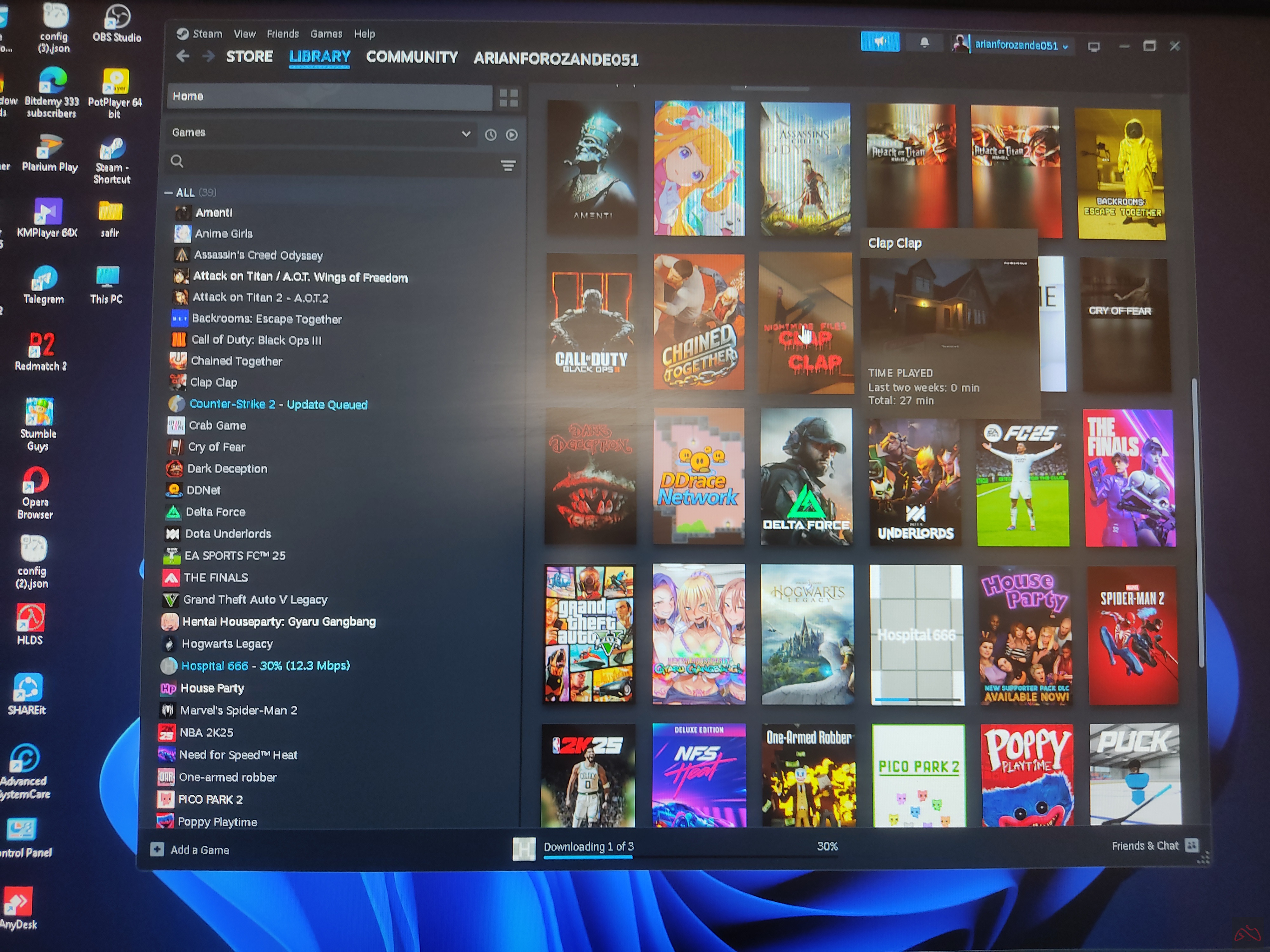 اکانت استیم گاد جی تی آی وی و... دارد